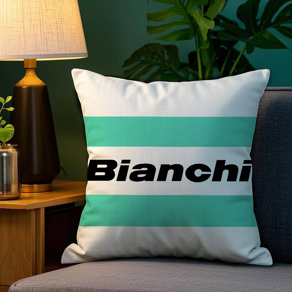 Luxury BBianchi Logo Pillow Case Sofa Living Room Bedroom Doublesided Printing Square Cushion Nap Time Pillow Case