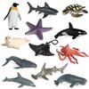 Mini Marine Animal Ornaments: Sperm Whale, Megalodon, Sea Turtle & Humpback Whale for Fish Tank Scene