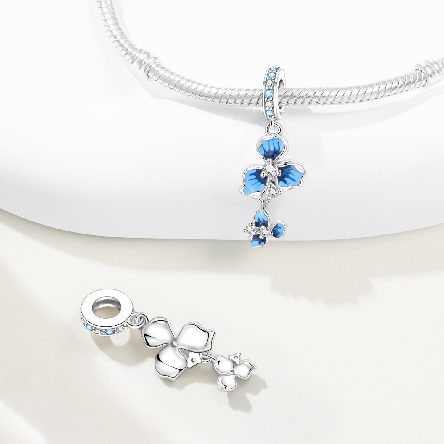 

Copper Metal Blue Irises Pave Zircon Hoop Earring & Beaded Women Set Wedding Anniversary High Quality Fine Jewelry Perfect Gift Designed For Women