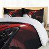 Red Cool Car Steering Wheel Three-piece Digital Printing Bedding Set Bed Cover