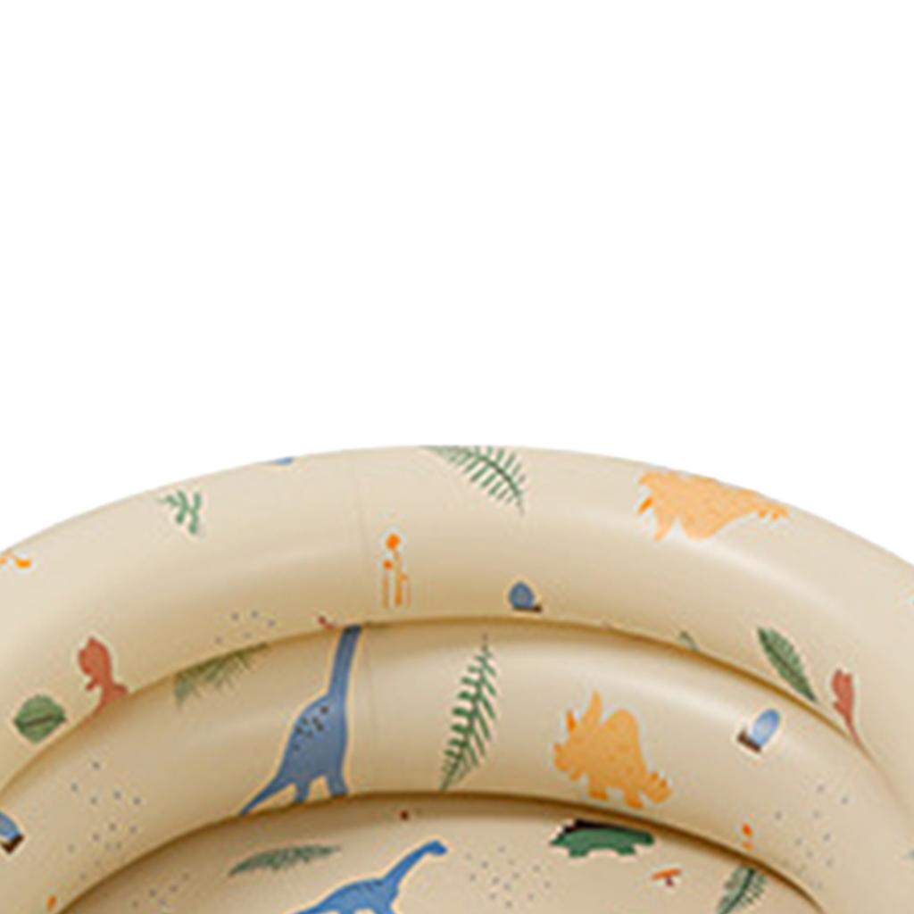 Inflatable Pool Baby Retro Blow Up Swimming Pool Family Cute Style Thickened Water Pool Beige