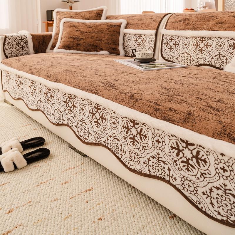 Light Luxury Sofa Cover Thickened Simple Anti Slip Comfortable Sofa Cushion High-end Home Decoration Edging Covering Cloth Towel