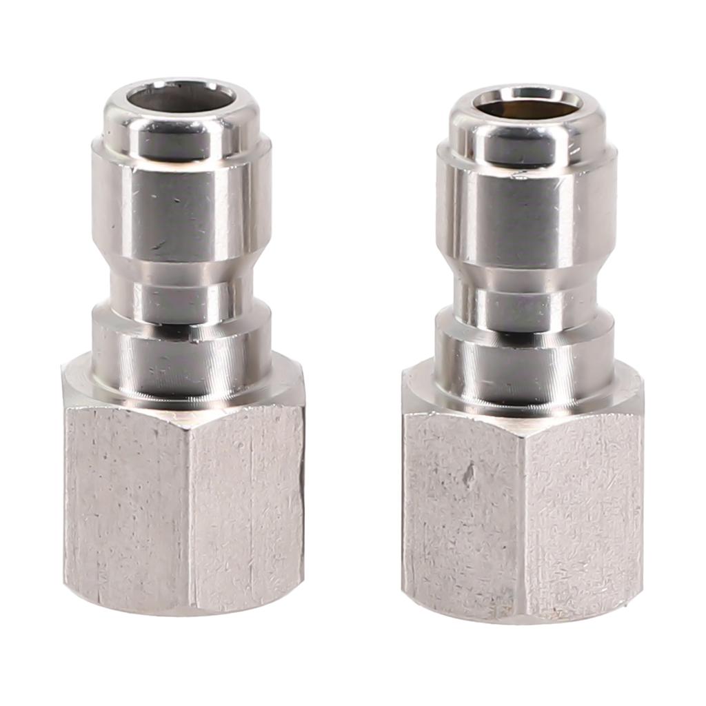 Secure Fit 1/4 Inch Stainless Steel Quick Connect Fittings with NPT Threads for Pressure Washer Wand and Hose Integration