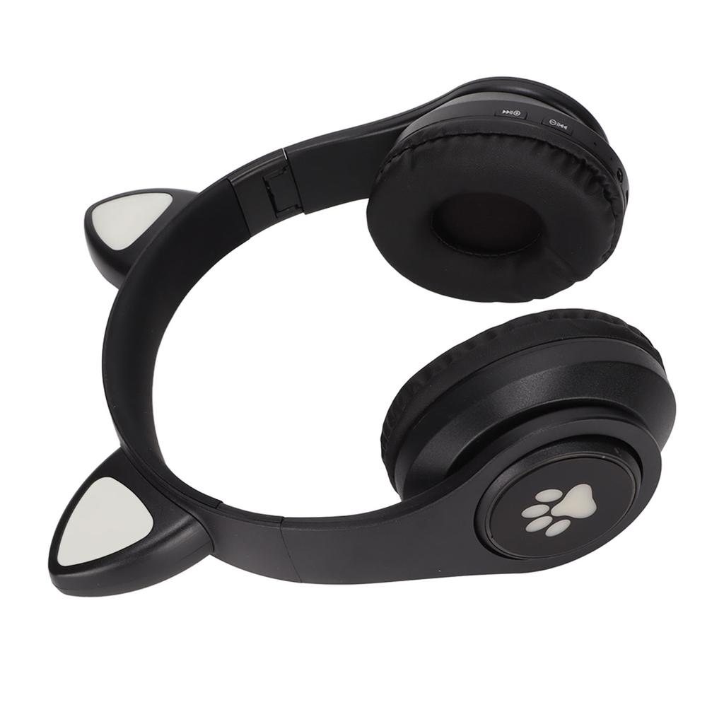 Leuchtende Katzenohren Bluetooth Kopfhörer Bass Faltbar Kabellos Headwear Atmungslicht Headset