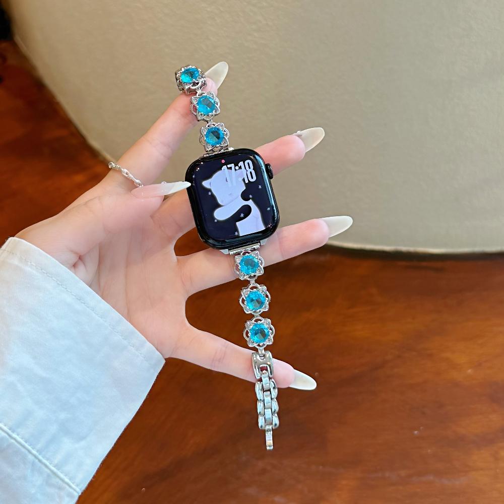Sugar Color Diamond Compatible For Apple Watch Ultra band 49mm 40mm 42mm 44mm 45mm 38mm for iWatch Series 11/10/8/7/6/SE/9 Fashionable Handmade Strap