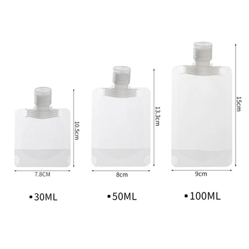 30/50/100ml Lotion Dispenser Bag Travel Reusable Leakproof Refillable Pouch Shampoo Liquid Cosmetic Packaging Storage Container