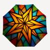 1pc Stained Glass Star Automatic Open/Close Umbrella Compact Folding Umbrella, All-Season Portable Umbrella for Women/Men F1124304
