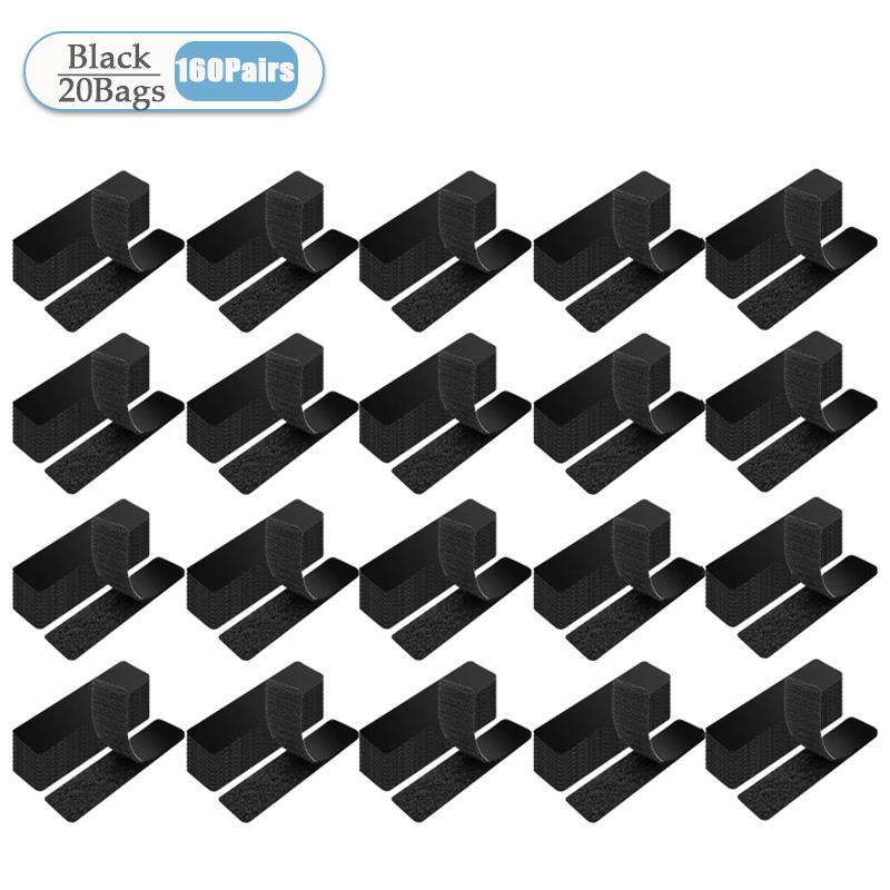 1-40Bags Velcro Double-Sided Self-Adhesive Fastening Tape Nylon Sticker Hook Loop Fastener Tape for Home Carpet Anti Slip Mat