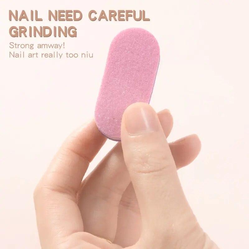 50PCS Nail File Polishing Sponge Mini Small Oval Double Sided Polishing Repair Type Bean Curd Block Manicure Tool Manicure Set