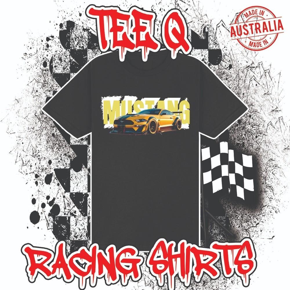 Ford Mustang S550 Race Car ~ Premium Black Gildan Cotton Tee Unisex T-Shirt