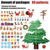 Festive Wall Christmas Decor Art Paper Cards Stickers Set With Pattern Tree