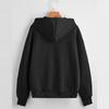 Casual Women's Loose Solid Color Fleece Zipper Jacket Long Sleeve Sweatshirt Top