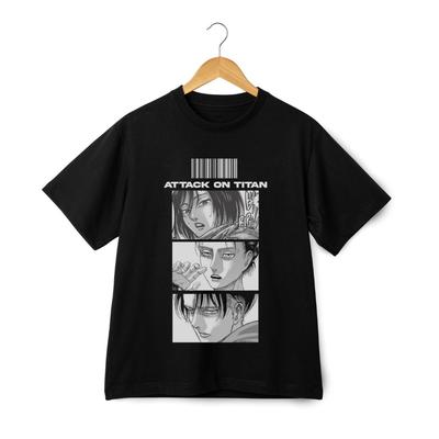 T-shirt Unisex Grafica Anime Attack on Titan Design Pannello Manga