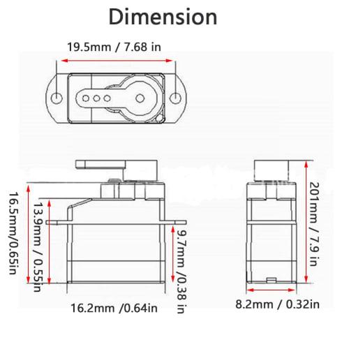 RCmall 4pcs DM-S0020 2.1g Ultra Micro Servo Coreless Motor 2g Digital Servo with JR Connector 3.7V-5V for RC Hobby
