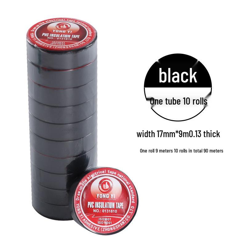 Flame Retardant Black & Red PVC Electrician's Insulating Tape - Waterproof, Wear Resistant & High-Temperature Electrical Wire Tape