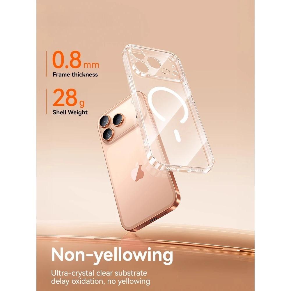 New Magnetic Case For iPhone 17 Pro Max Case Anti Yellow Transparent Cover For iPhone 17 Pro Max Air Wireless Charge Thin Cover