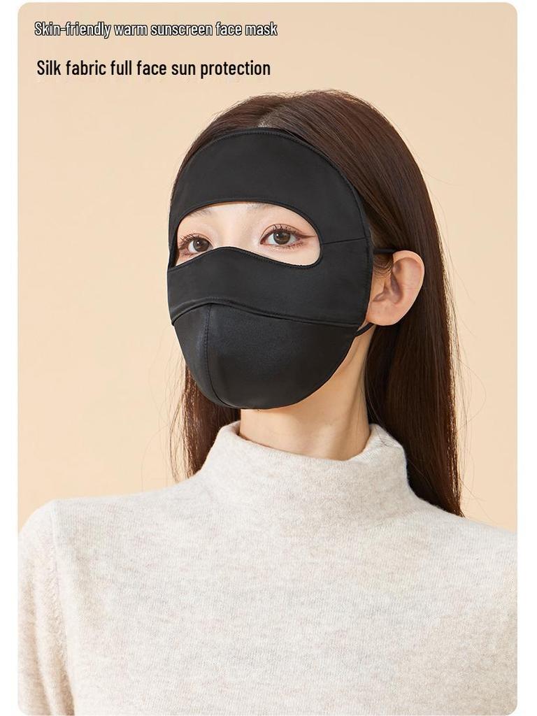 Atmungsaktive Damen-Maulbeerseidenmaske: Kälteschutz, Warm, Sonnenschutz, Leicht, Augenschutz