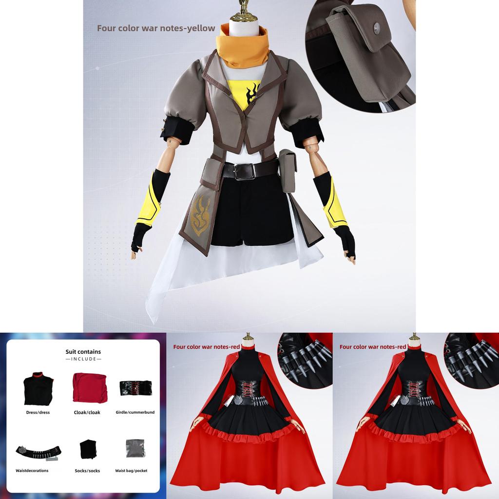 Rwby Ruby Rose Weiss Schnee Cosplay Outfit With Polyester Fabric For Anime And Game Convention Wear