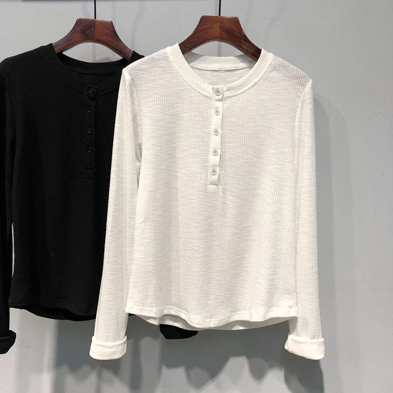 

Женский весенний топ 2025 года в европейском стиле, рубчатый, прилегающего силуэта, с длинным рукавом и полуоткрытым воротником 2XL белый