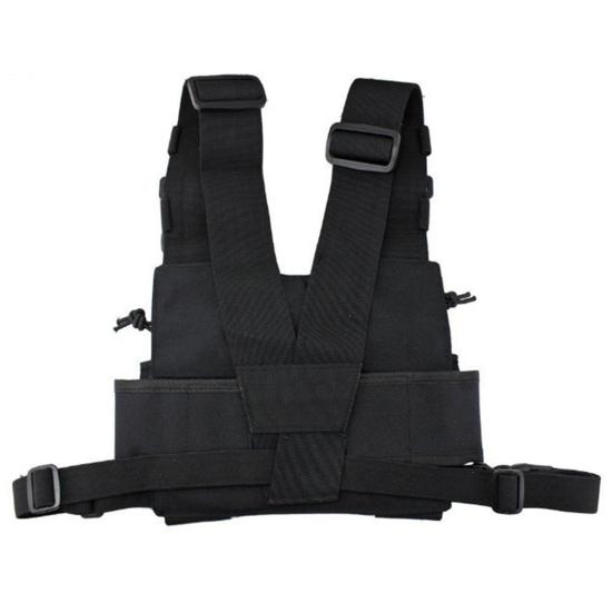 Universal Two Way Radio Chest Bag Hands-Free Walkie-Talkie Holder Adjustable Water Resistant Front Vest Bag