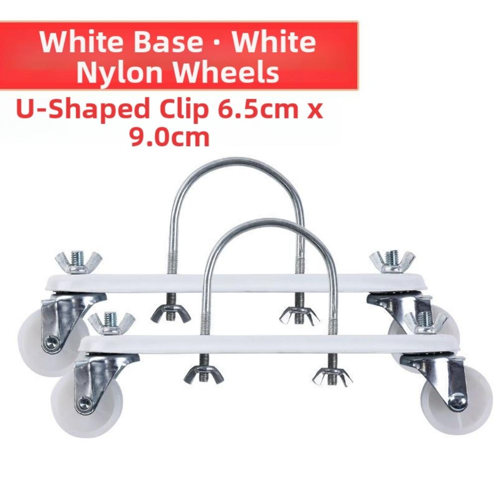 2x Electric Heater Mobile Pulley Bracket Stand Carbon Steel Frame with 360 Degree Rotating Wheels for Easy Move