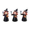 3pcs Witch Statue Halloween Decorations Desktop Home Decor Magic Wizard Figurine Witchcraft Sculpture for Halloween Party