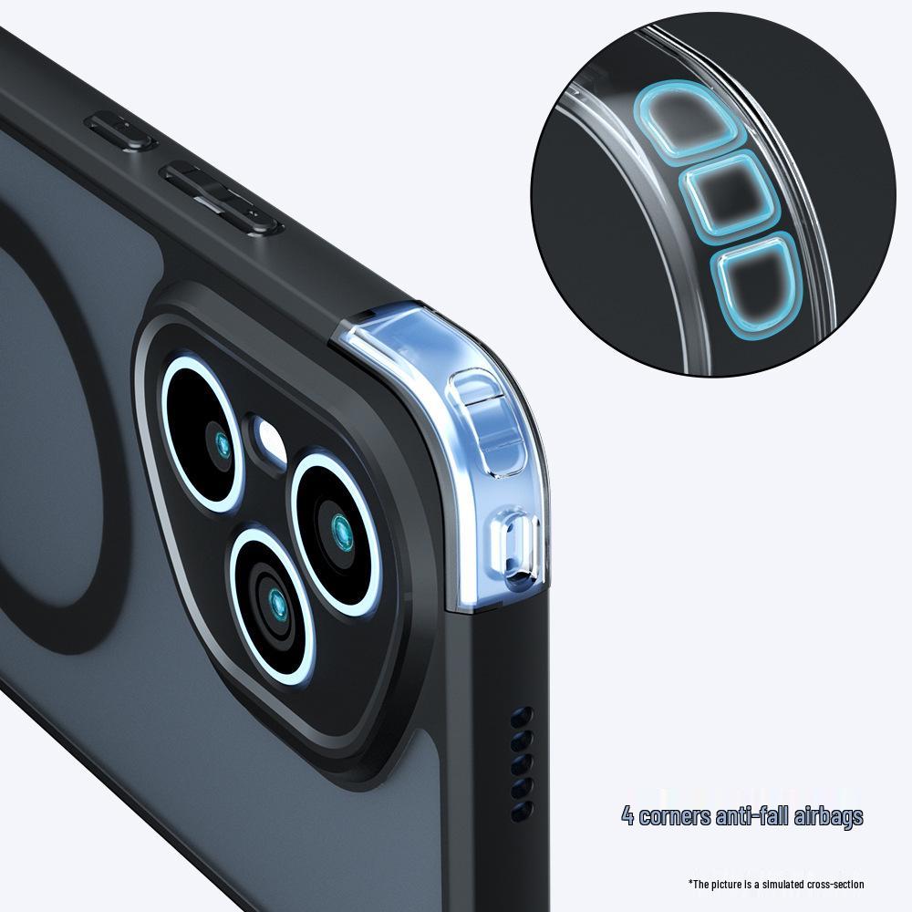 Honor400 Pro Magnetic Airbag Anti-Fall Frosted Phone Case – Overseas Version