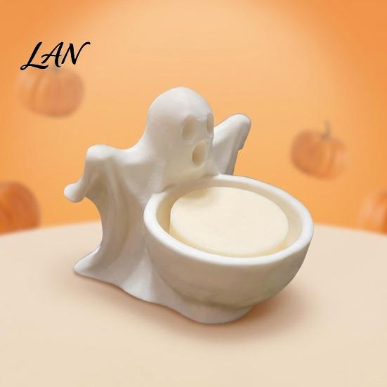 Funny Holiday Party Decorations 3D Printed Ghost Storage Ornament, Cute Candy Bowl, Halloween Desktop DIY Hand Painted Crafts Jewelry Holder, Creative