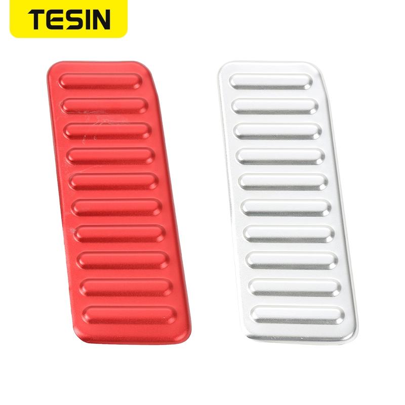 TESIN Aluminum Alloy Car Left Foot Step Pedal Foot Rest Pedal Cover Anti Slip Accessories for Ford Mustang 2015 + Car