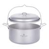 Boundless Voyage Titanium Large with Lid and Folding Perfect for Open and Outdoor Includes Storage Bag Pot Cooker, 4.5L Capacity, Ultra-Lightweight,