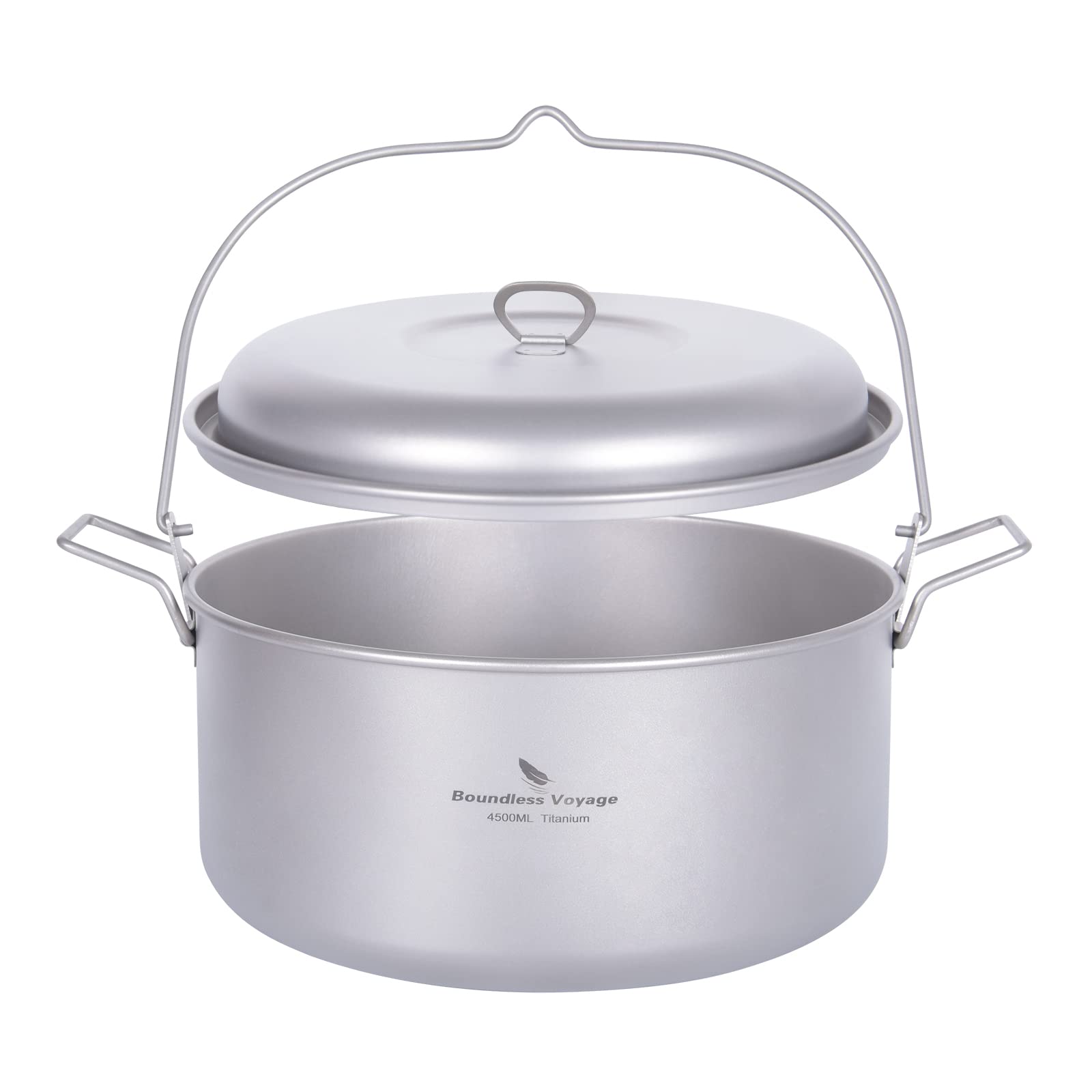 

Boundless Voyage Titanium Hanging Large with Folding Camping Hanging Suitable for Direct Outdoor Cooking with Storage Bag Pot Pot, 4.5L Capacity,
