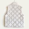 Autumn and winter new diamond white duck down light and versatile sleeveless turtleneck drawstring stand-up collar down vest jacket