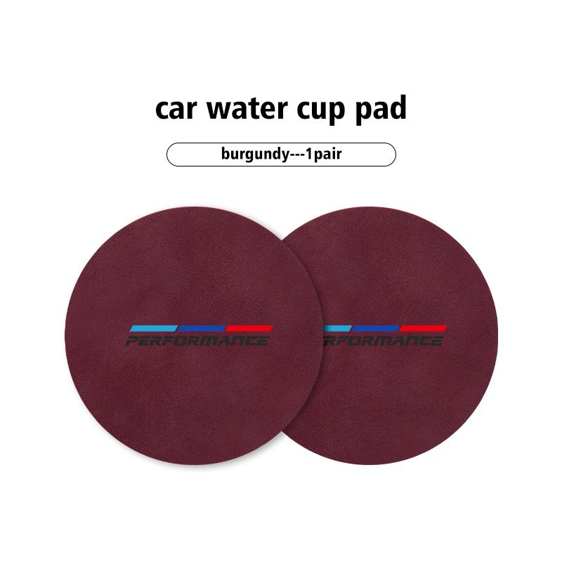 

2pcs Suede Car Coaster Water Cup Drink Holder Anti-Slip Pad For BMW X1 X3 X4 X5 X7 G20 G38 F20 F39 F48 E46 E60 E36 E39