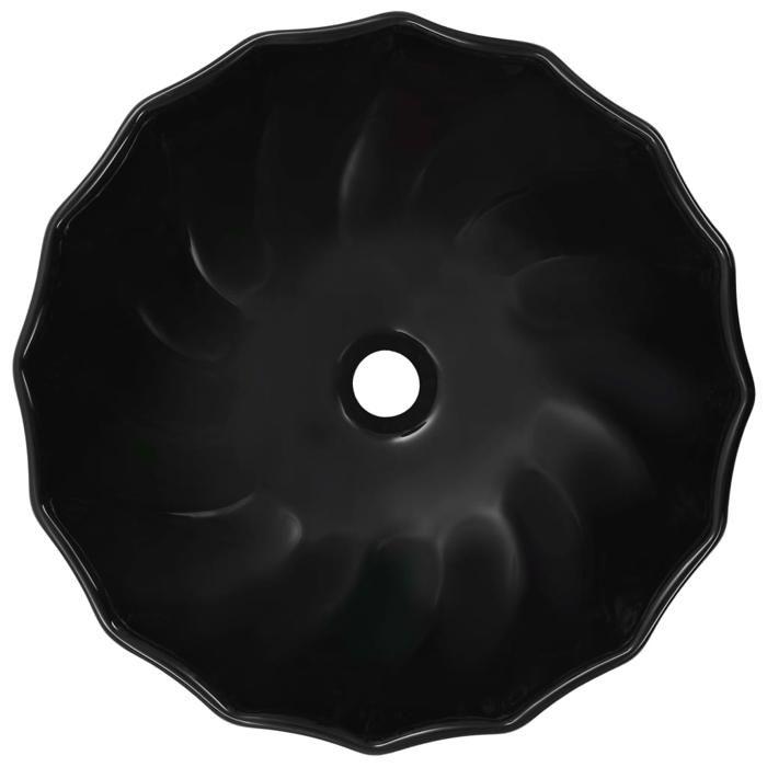 Black Ceramic Sink - VIDAXL - Round - Indoor Use - Countertop Installation