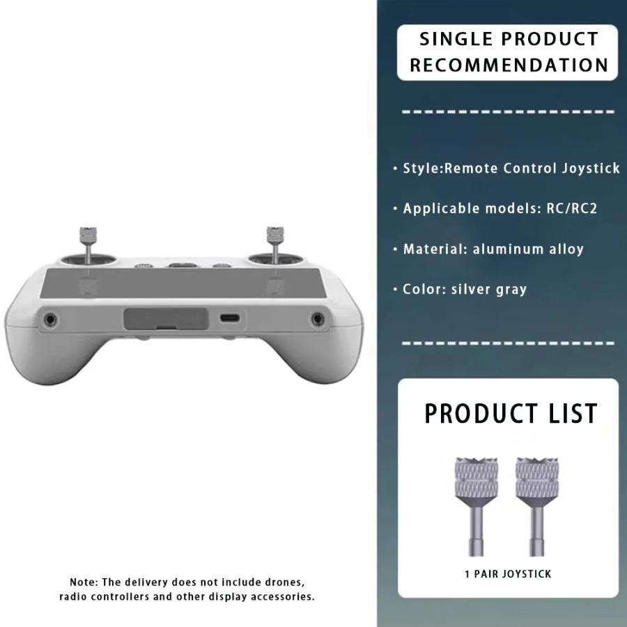 2Pcs Joystick Sticks for DJI Mini 4 Pro/Air 3/Mini3 Pro/ Mavic 3/RC 2 Remote Controller Aluminum Spare Rocker for Drone Accessories