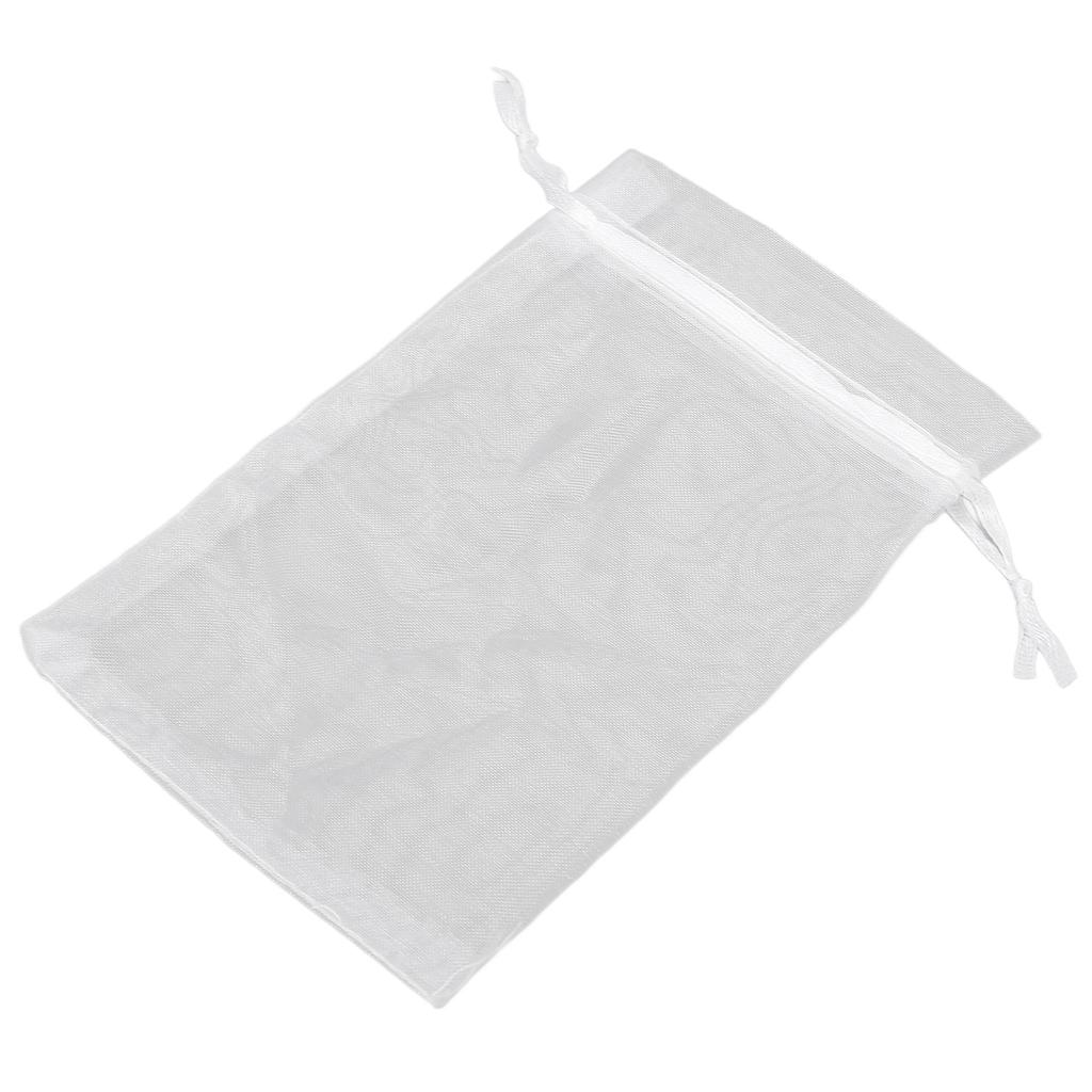 100 szt. Małe siateczkowe woreczki ze sznurkiem Przezroczyste organzowe woreczki na cukierki ślub biżuterię białe