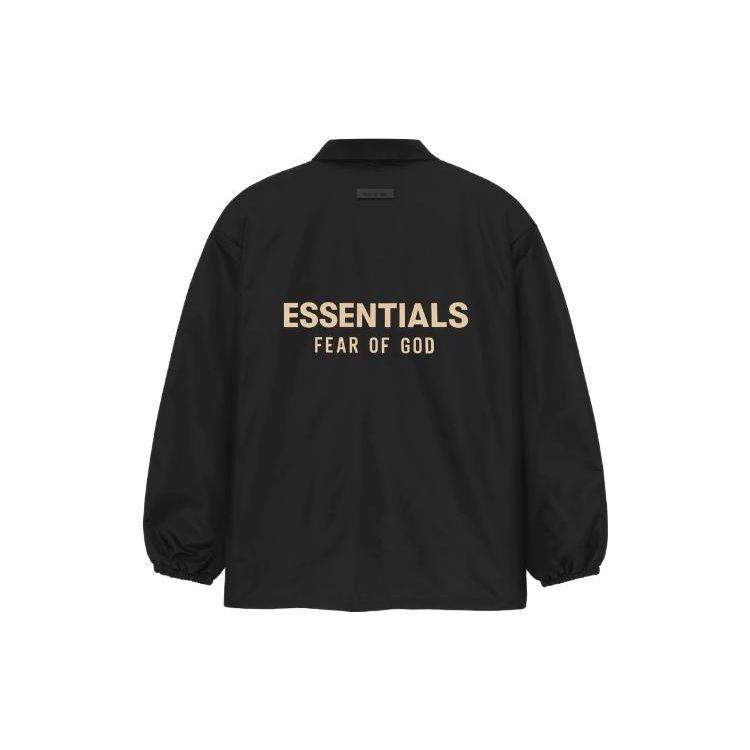 Fear of God Essentials Coaches Jacket Jet Black Men Outerwear 202BT232010F