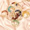 Color Retaining Gold Handmade Winding Natural Crystal Gravel Bending Tree Of Life Necklace N60