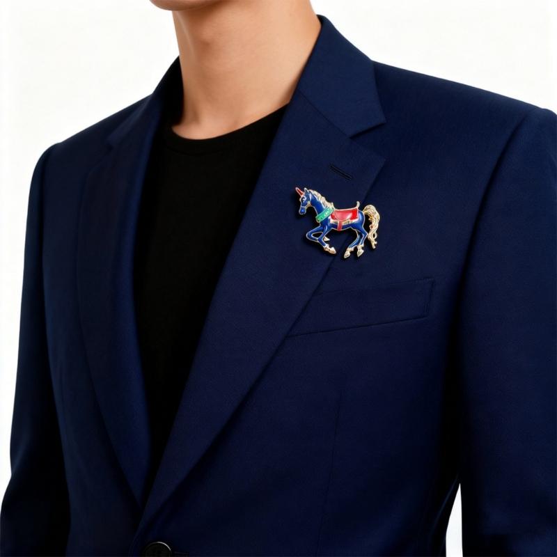 Elegant Retro Unicorns Horse Pin With Enamel Coating Vibranting Color Construction For Various Occasions