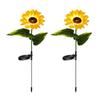 Solar Powered Sunflower Simulation LED Lights 1/3 Heads Garden Yard Lawn Night Landscape Lamp Christmas Decor Flower Light