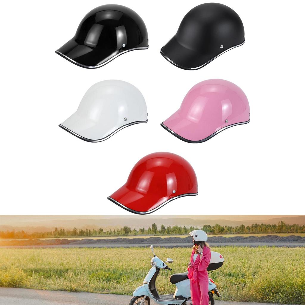 Shock Absorbing Motorcycle Helmet Open Face Baseball Cap Cycle Helmet with Ventilation for Men Women Summer
