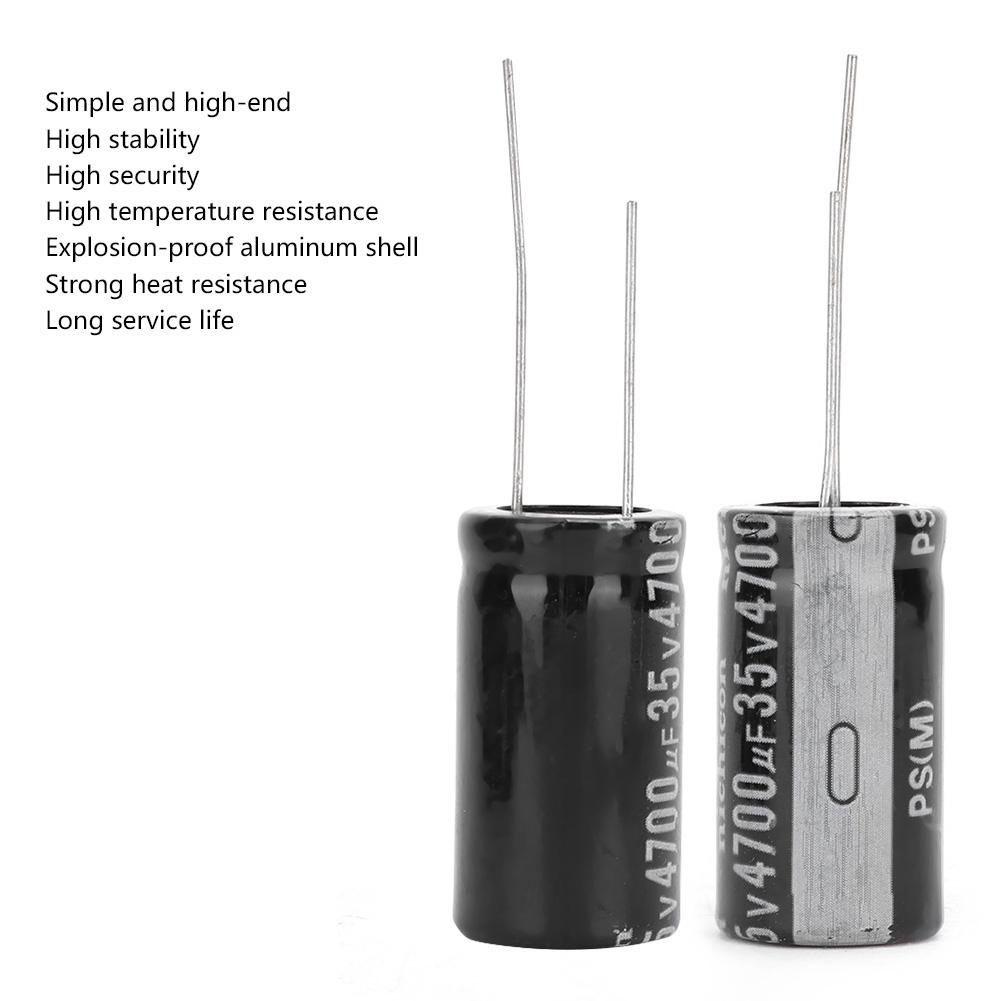 10 Pcs Black 35V 4700microfarad Aluminium Electrolytic Capacitor Standard Terminal 18 x 30mm