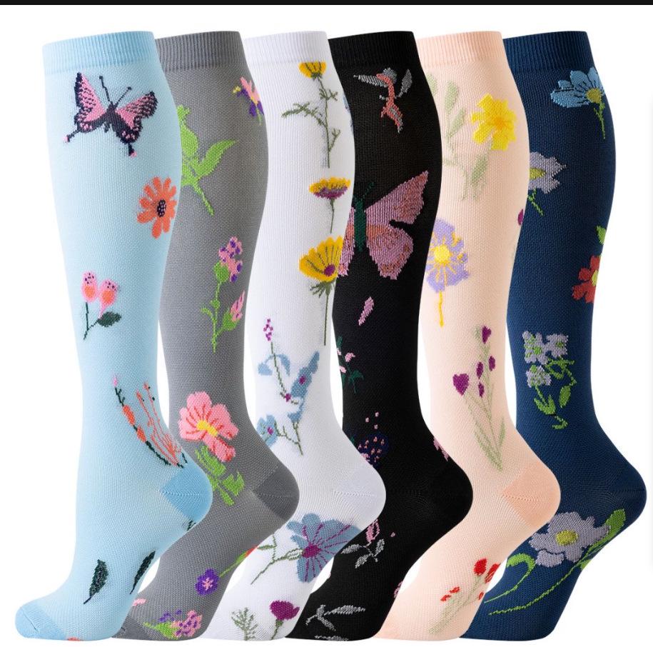 Unisex Cross-Border Compression Socks - Perfect for Sports, Running, Yoga; Knee-High, Calf-Length; Leg Slimming.