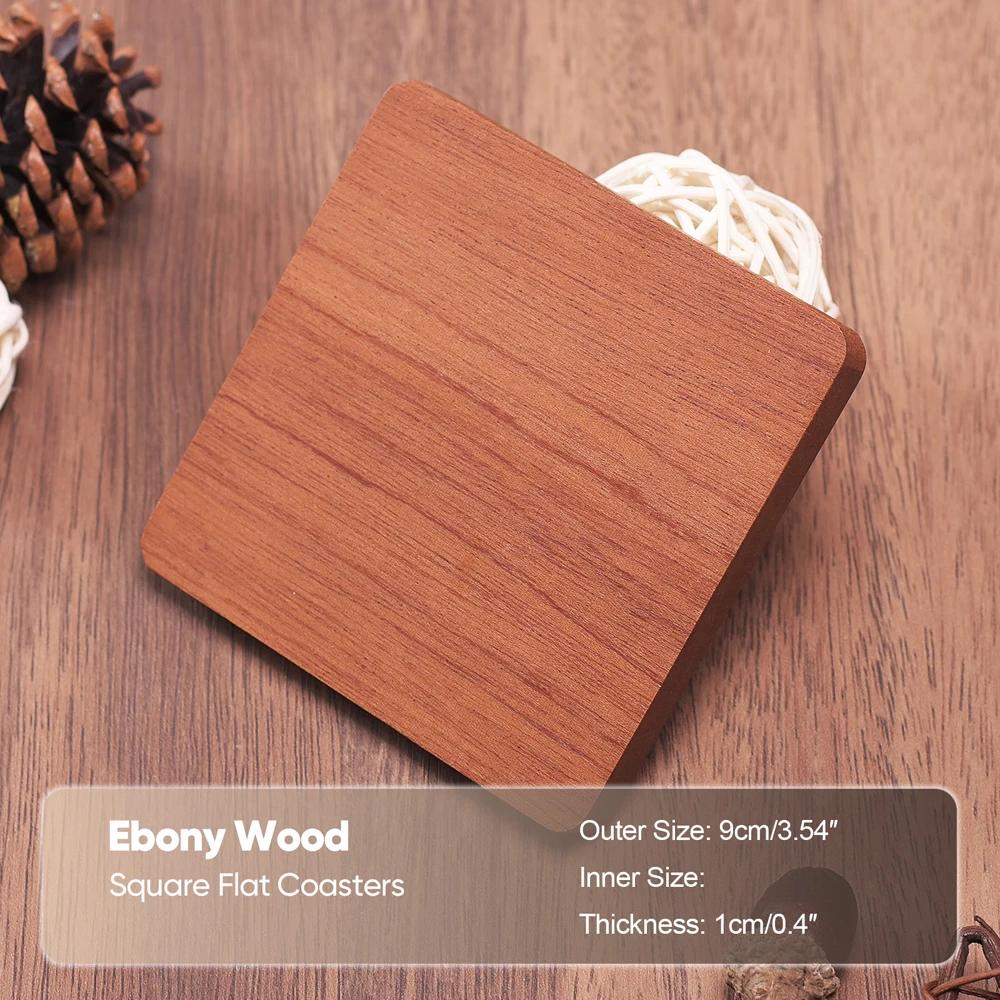 

1PCS Free Custom Logo 8.8cm Solid Walnut Wood Coaster Round Square Wood Mug Cup Mat Heat Resistant Tea Coffee Pad Cup Coasters No Engraving