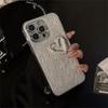 Glitter Pink Three Dimensional Pearl Love IPhone 14 Mobile Case 13 Apple 16 ProMax Glue 11 Glitter Powder 15 Applicable