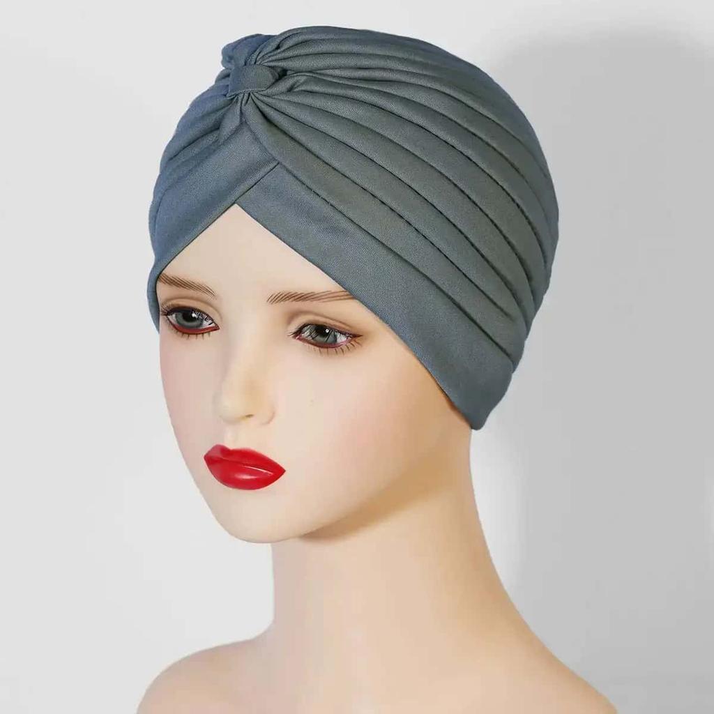 New Women Solid Color Hijab Turban Cancer Beanie Bonnet Inner Hijabs Cap Hair Loss Chemo Hat Elastic Head Cap Muslim Indian Hat