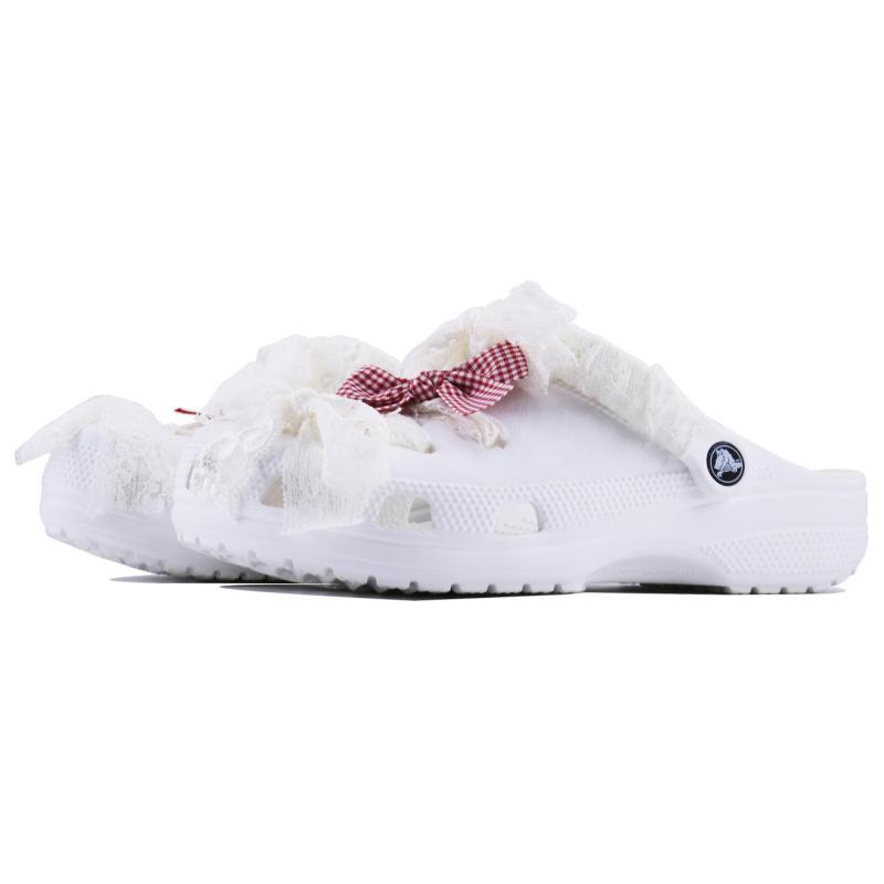 

Crocs Classic clog Кружевной щенок SDS EVA Стильные и Универсальные Дырочные туфли Унисекс Белый 43-44 белый