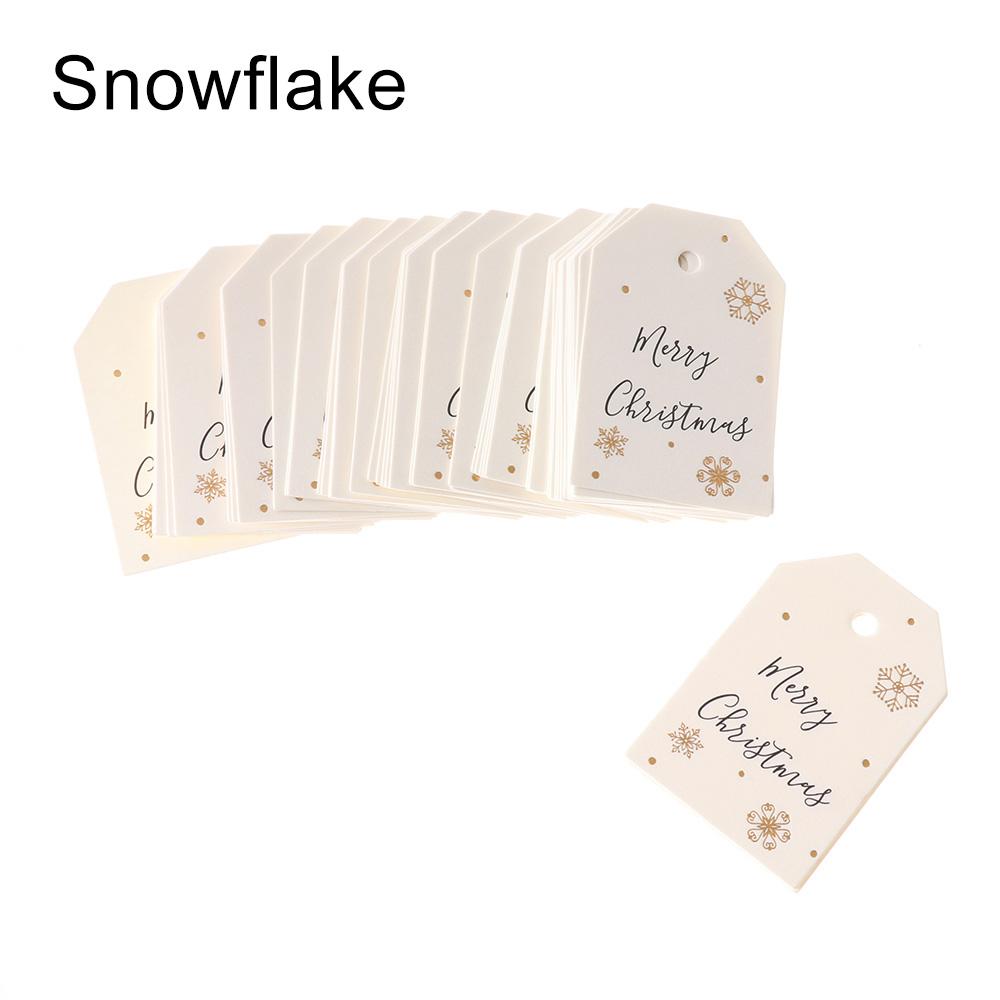 50PCS Christmas Labels Santa Claus Elk Gloves Tree Labels Xmas Decoration Hang Tags Christmas Gift Wrapping Supplies Kraft Tag