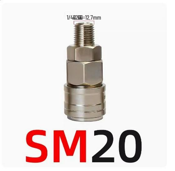 C-Type Self-Locking Air Hose Quick Connector for Compressors & Pneumatic Tools