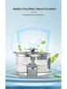 Stainless Steel 3.2L Silent Pet Water Fountain with Mini Feeder